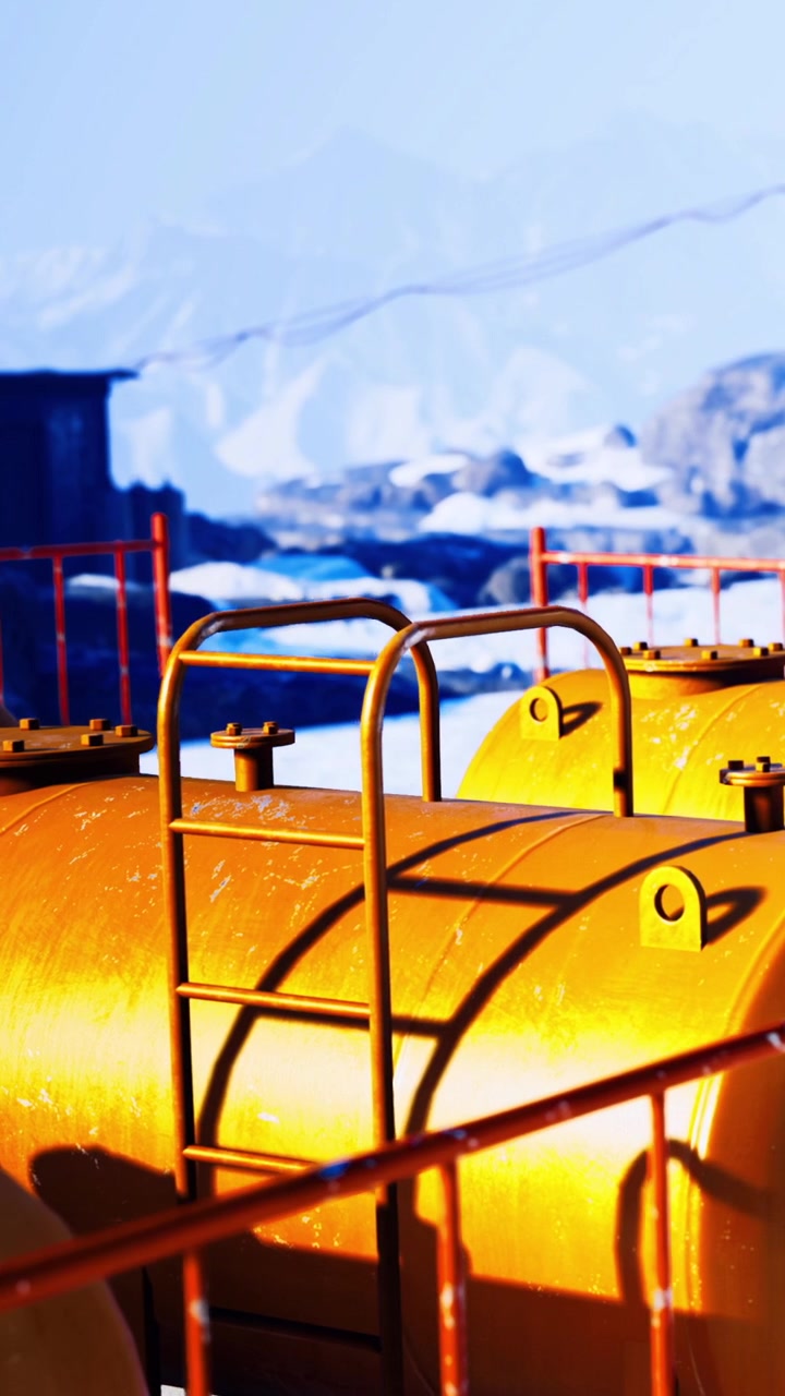 Yellow tanks in an industrial area during daytime under clear sky