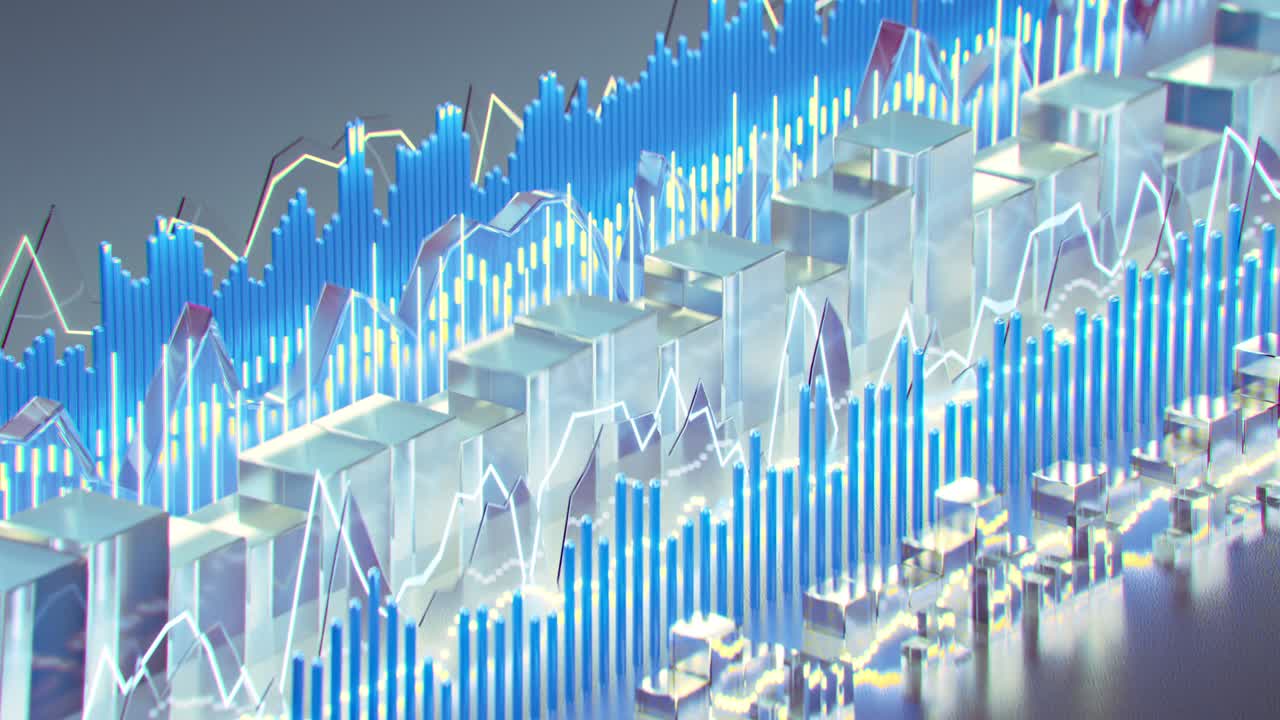 블루 사운드 웨이브 뮤직 이라이저 (blue sound wave music equalizer) - 3d 렌더링 애니메이션