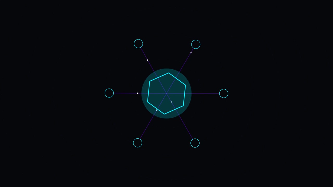 Abstrakte hexagonale digitale Netzwerkschnittstellen-Animation