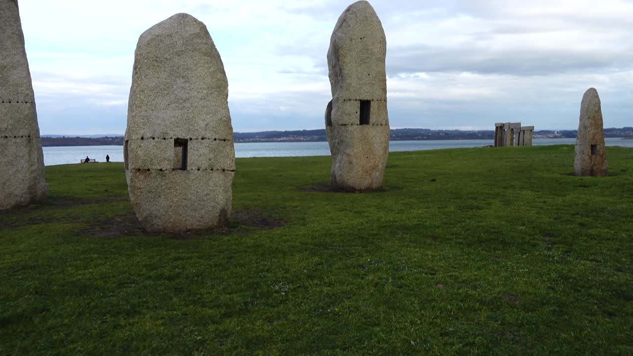 Parco dei menhir sul Campo de la Rata. La Coruña, Spagna.