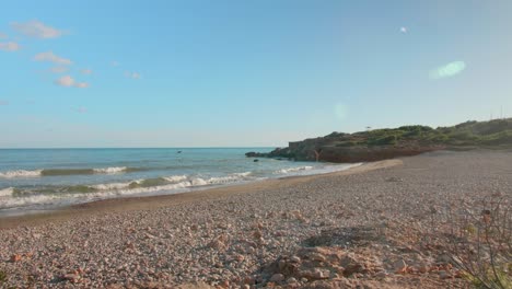 Hermosa-Playa-Preservada,-Playa-Del-Moro,-Alcossebre,-España