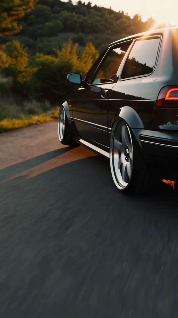 Modified Volvo Wagon at Sunset
