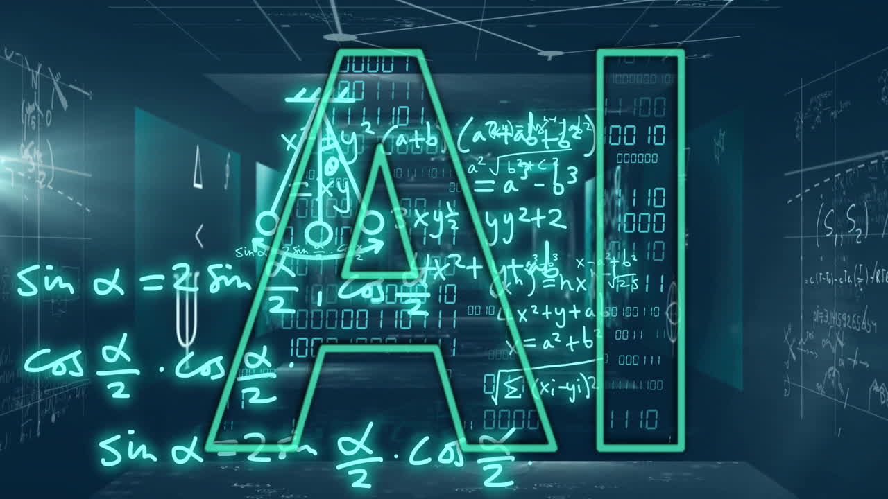 Animation of ai text and mathematical data processing