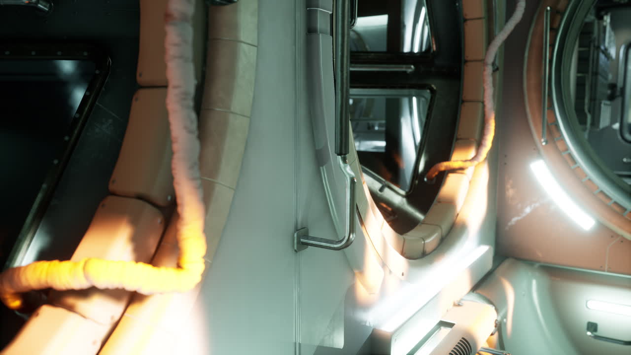 interior de la estación espacial internacional futurista