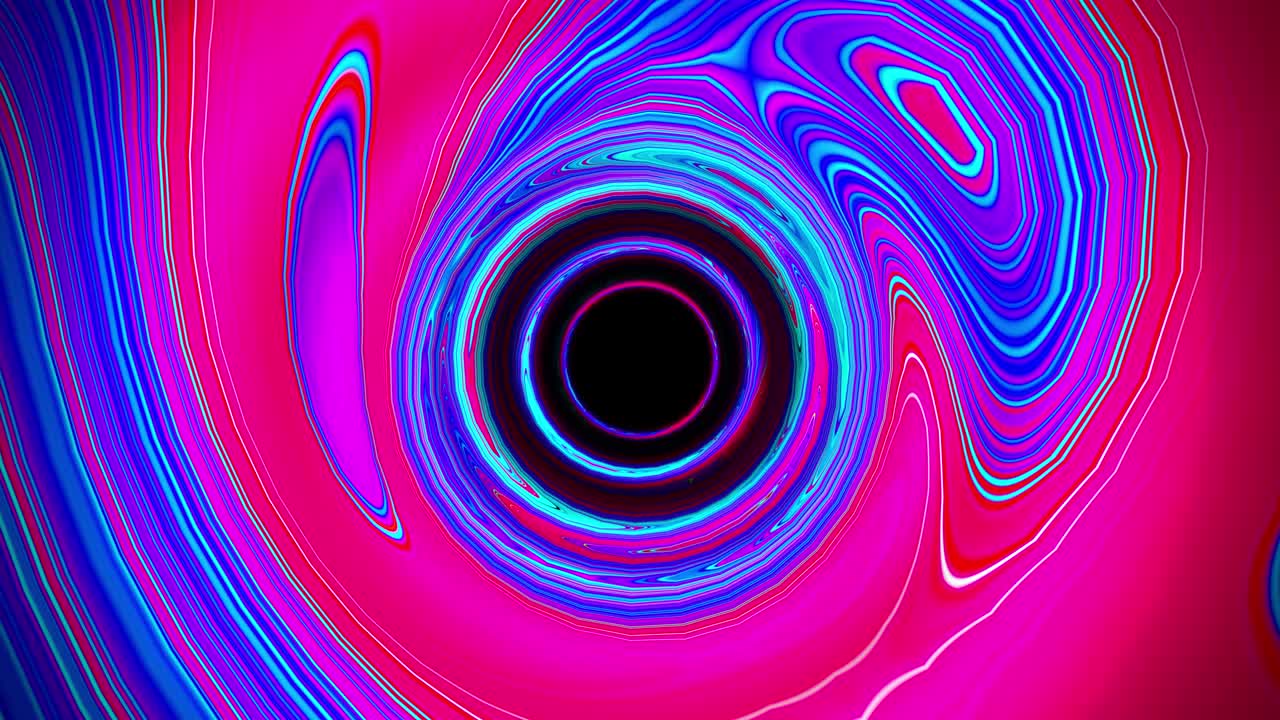 animación en 3d de moverse a través de un túnel brillante y multicolor.