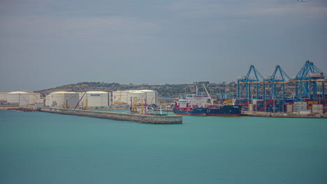 View-of-Kalafrana-shipping-harbor,-Malta