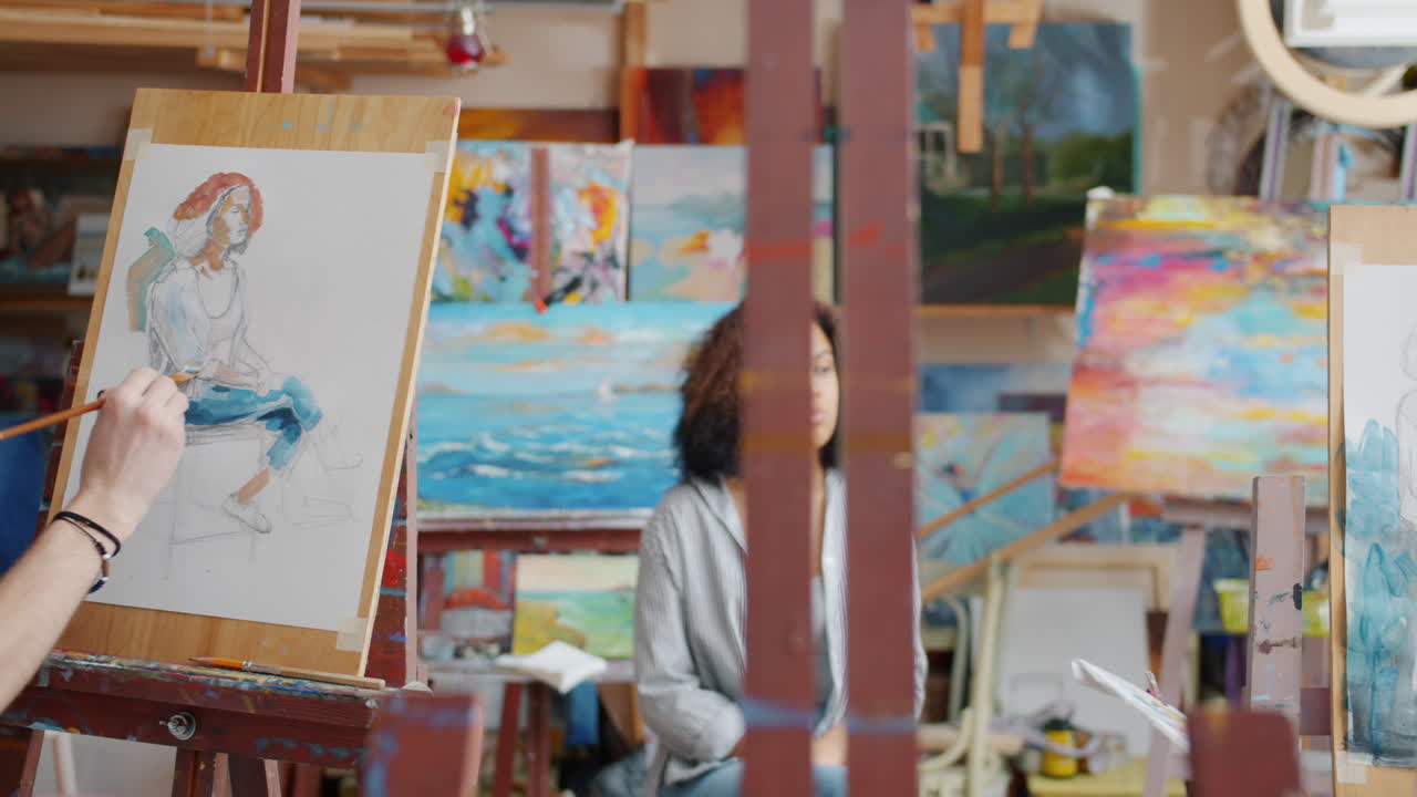 Art Students in an Art Studio