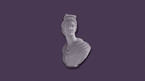 animación de la interferencia sobre la escultura en fondo negro