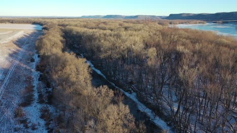 winter landscape over a river valley