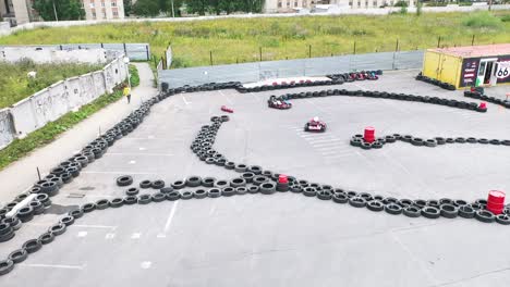 go-karting track in an urban parking lot