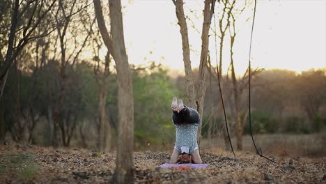 young womans doing yoga,yoga for the health of seniors