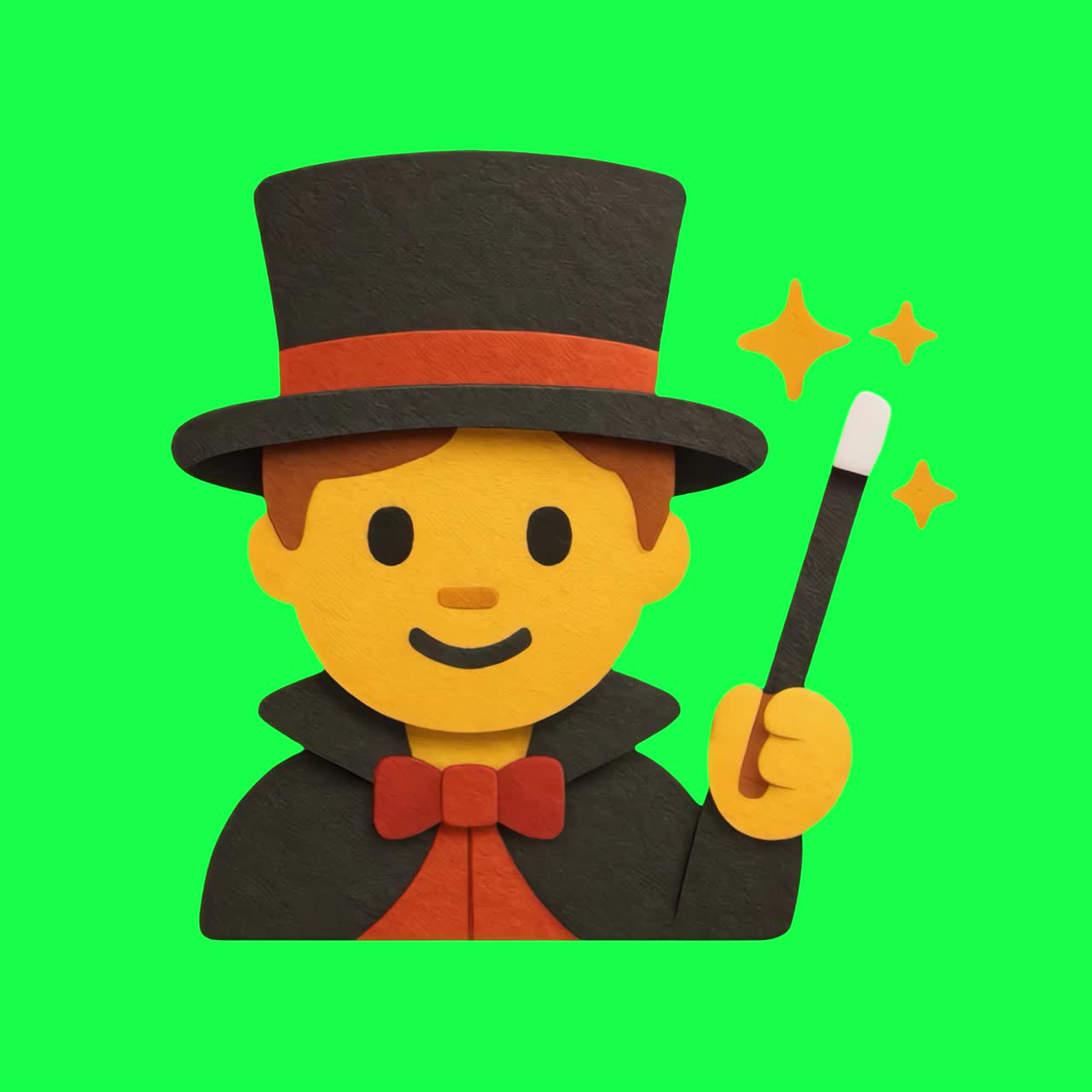 Cartoon magician with magic wand animation, transparent 4K video, green ...