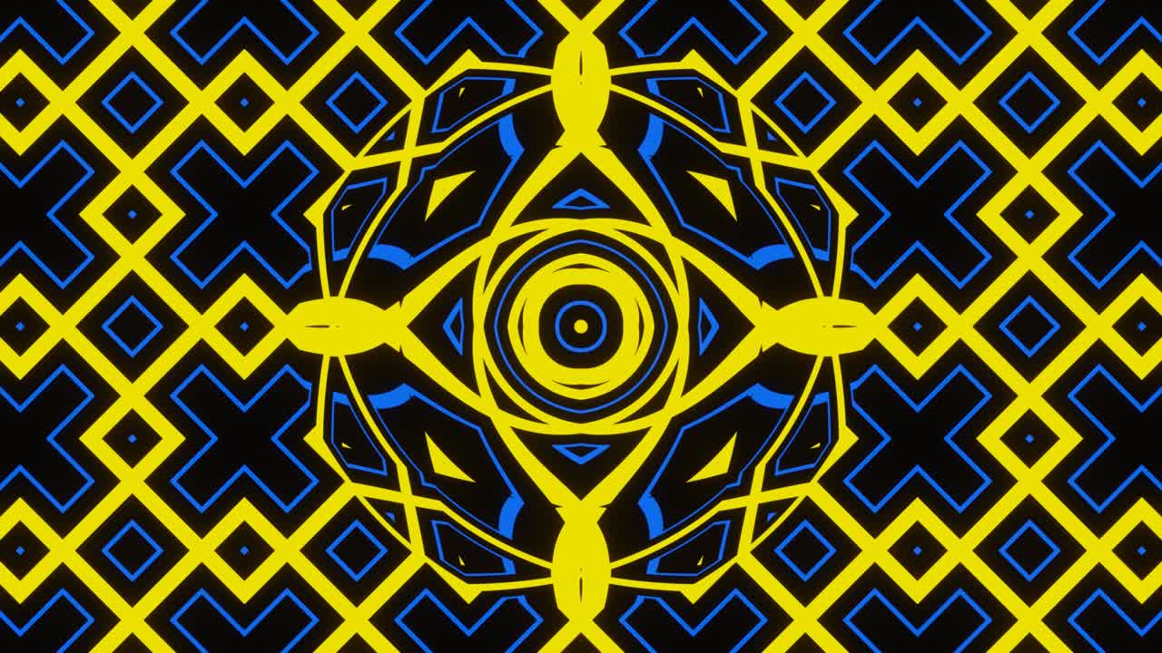 Modello pulsante giallo e blu che cambia colore
