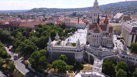 aerial view of fisherman's bastion and matthias church