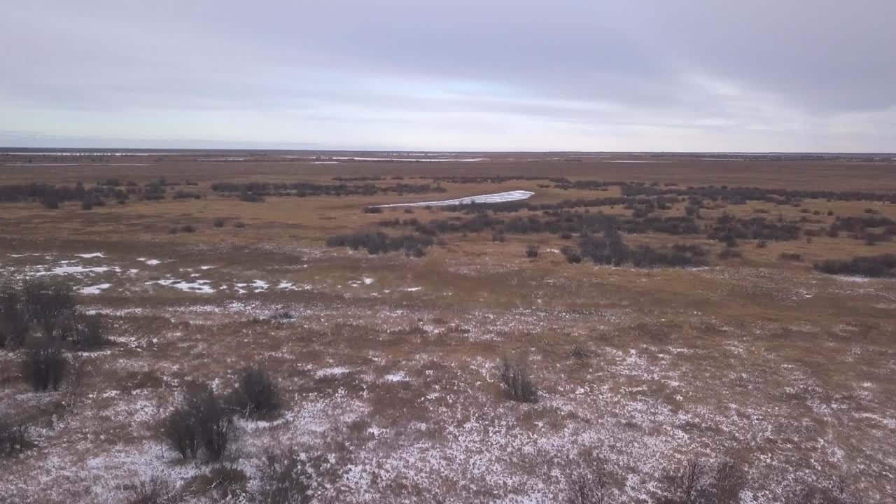 vista aérea del pantano de invierno