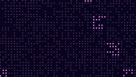 digital neon colorful dots in rows on computer screen