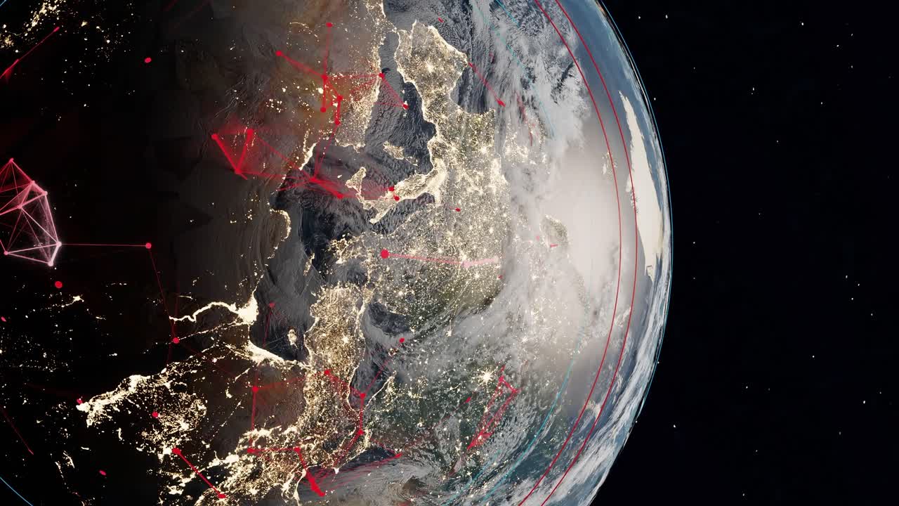 Planet surface close-up, unidentified coloured rays and shapes of light