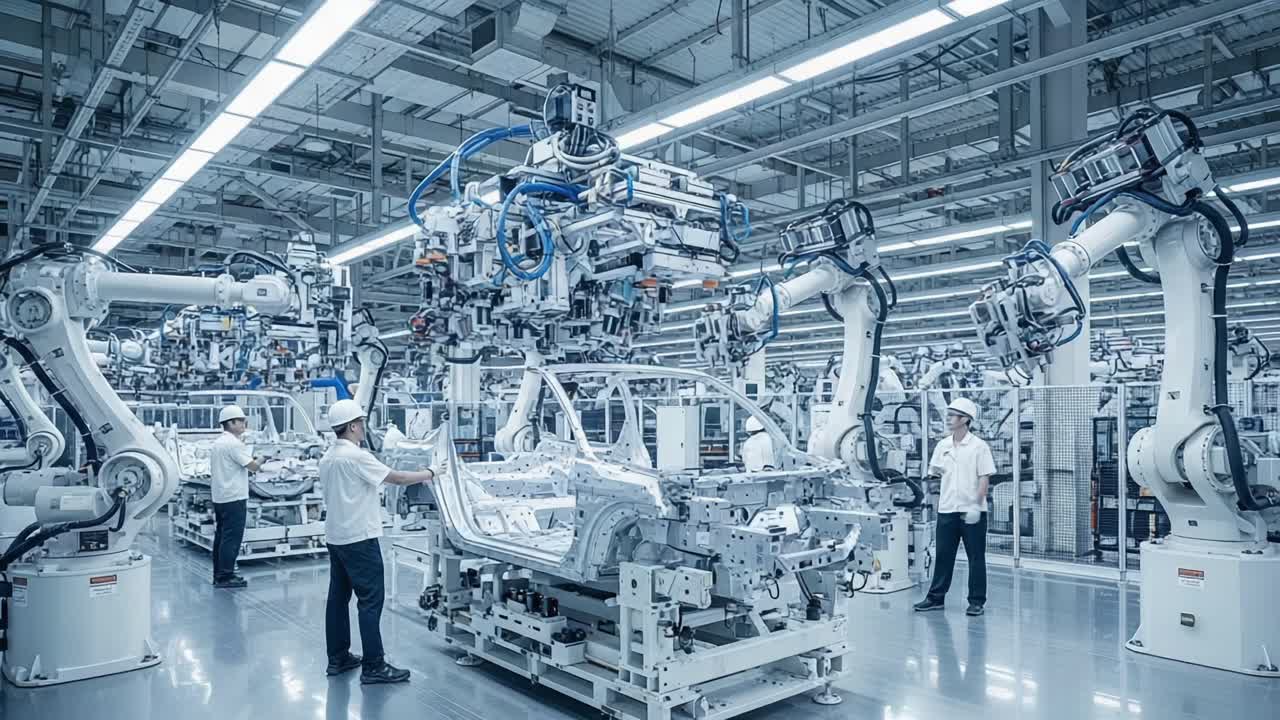 Automated Robotics in an Advanced Manufacturing Facility: A Glimpse into the Efficient Assembly of Automotive Frames with State-of-the-Art Technology