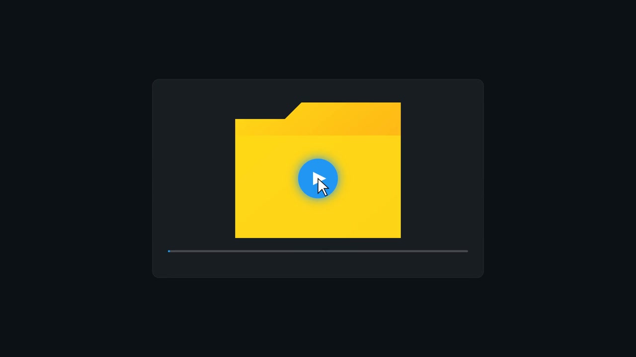 Computer Cursor Clicking on a Yellow Folder Icon