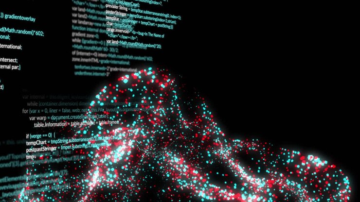 Animation of digital data processing over globe of connections