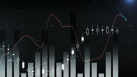 animación del procesamiento de datos estadísticos contra un fondo negro