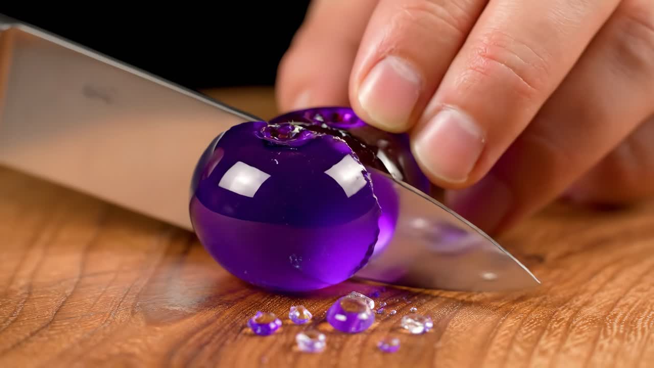 Cutting a large gelatin dessert