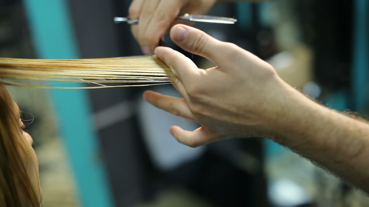 Professional hairdresser dyeing hair of her client at beaty salon