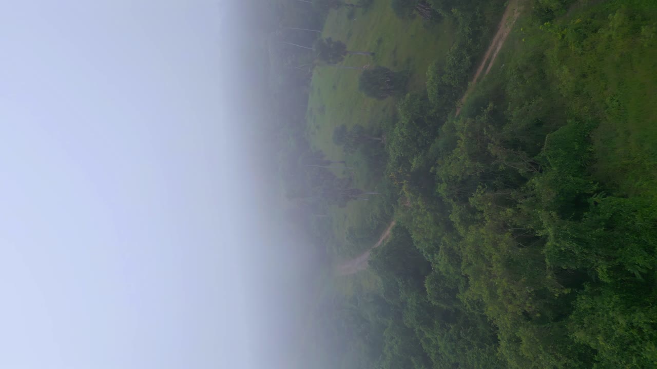montañas verdes envueltas en niebla en santo cerro