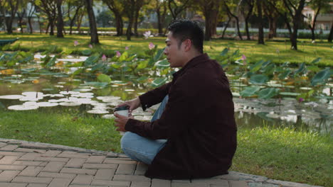 Lonely-man-sitting-at-the-park