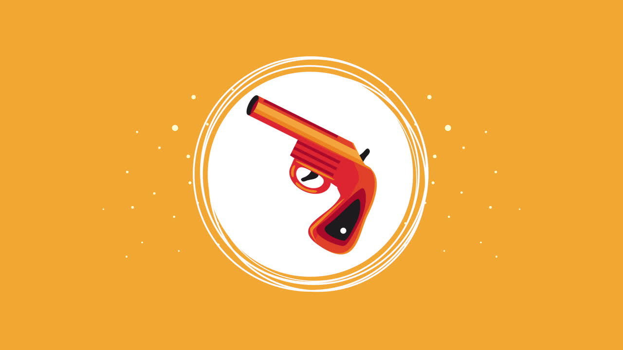 Cartoon Illustration of a Red Toy Gun