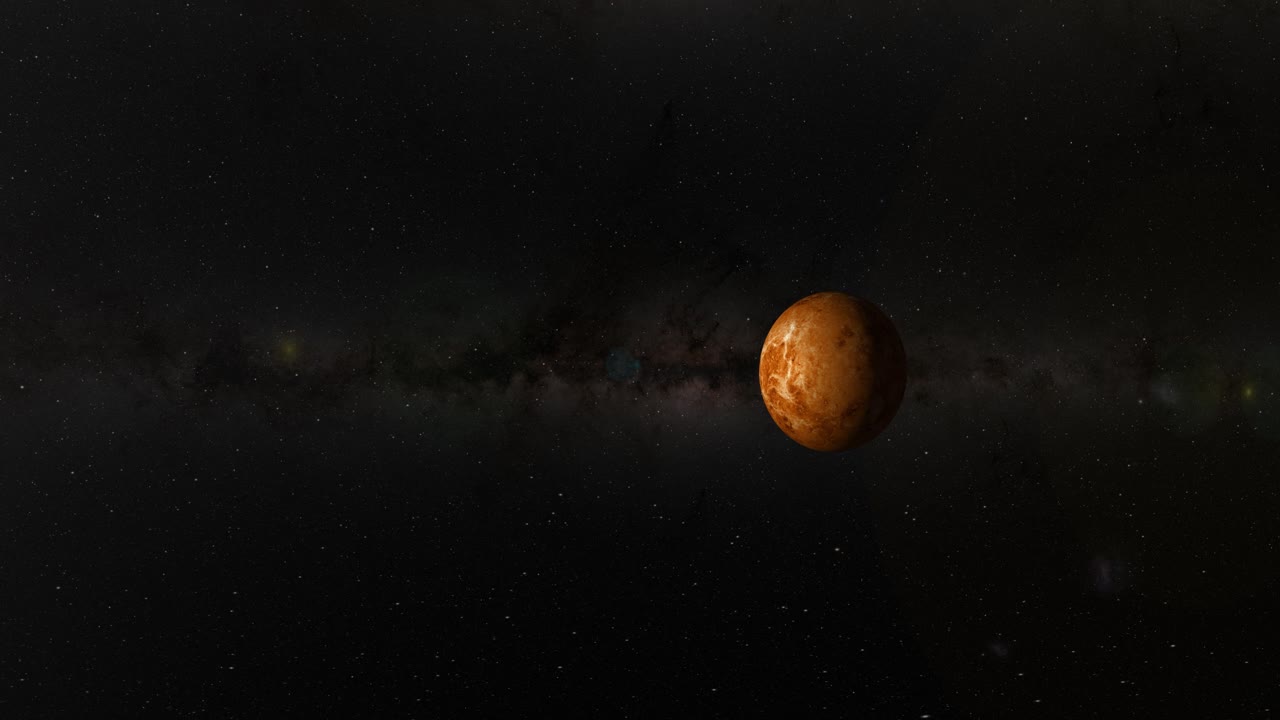 rotación simulada de venus contra un telón de fondo estrellado
