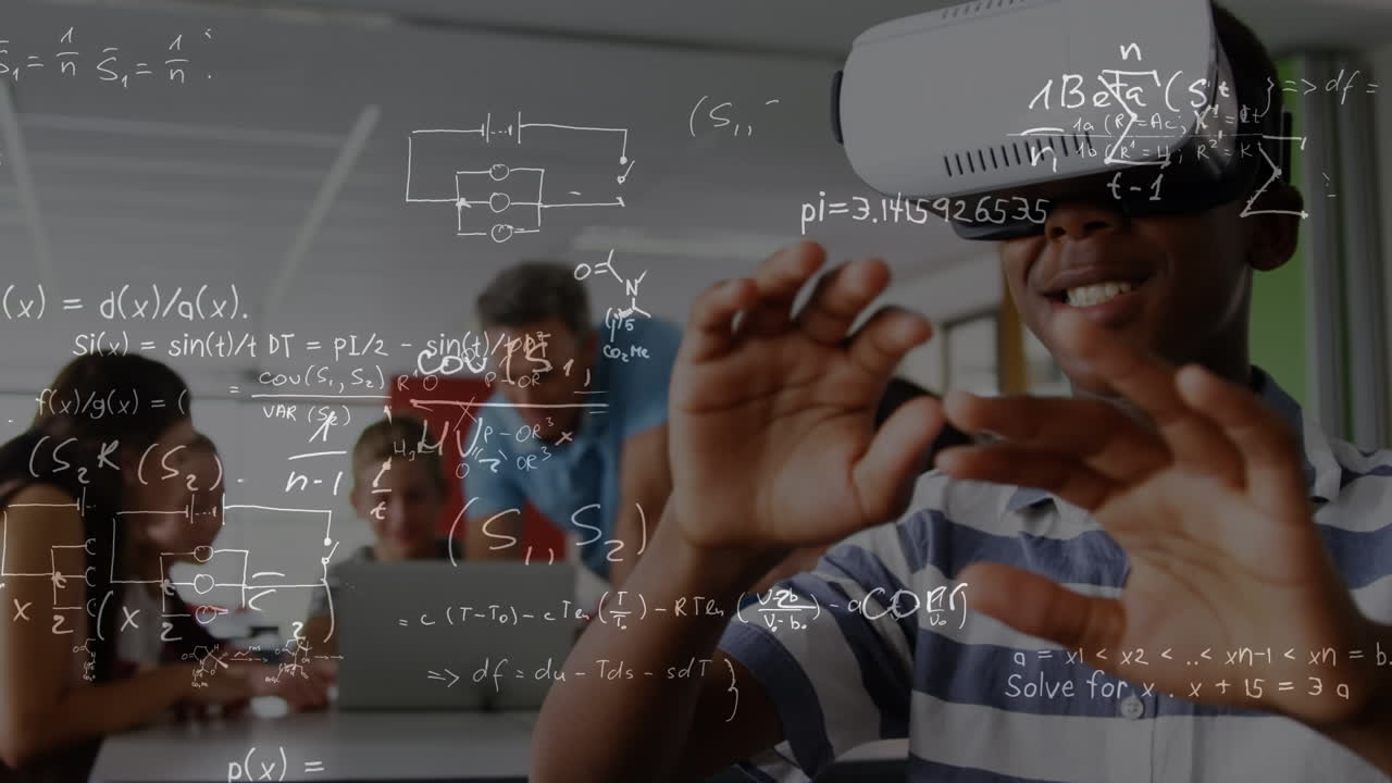 Animation of mathematical equations over diverse schoolchildren using vr headset