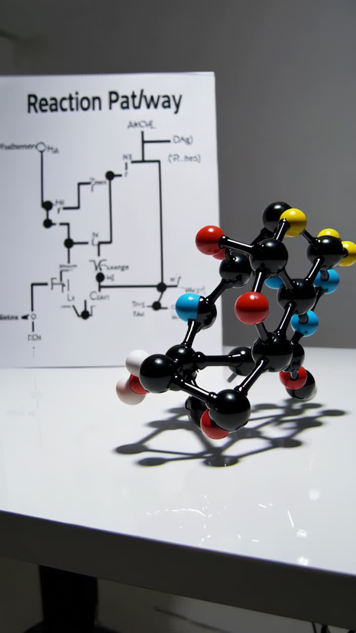 Molecular Model and Reaction Pathway Diagram