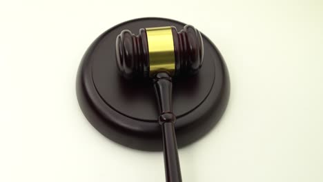 wooden gavel on stand