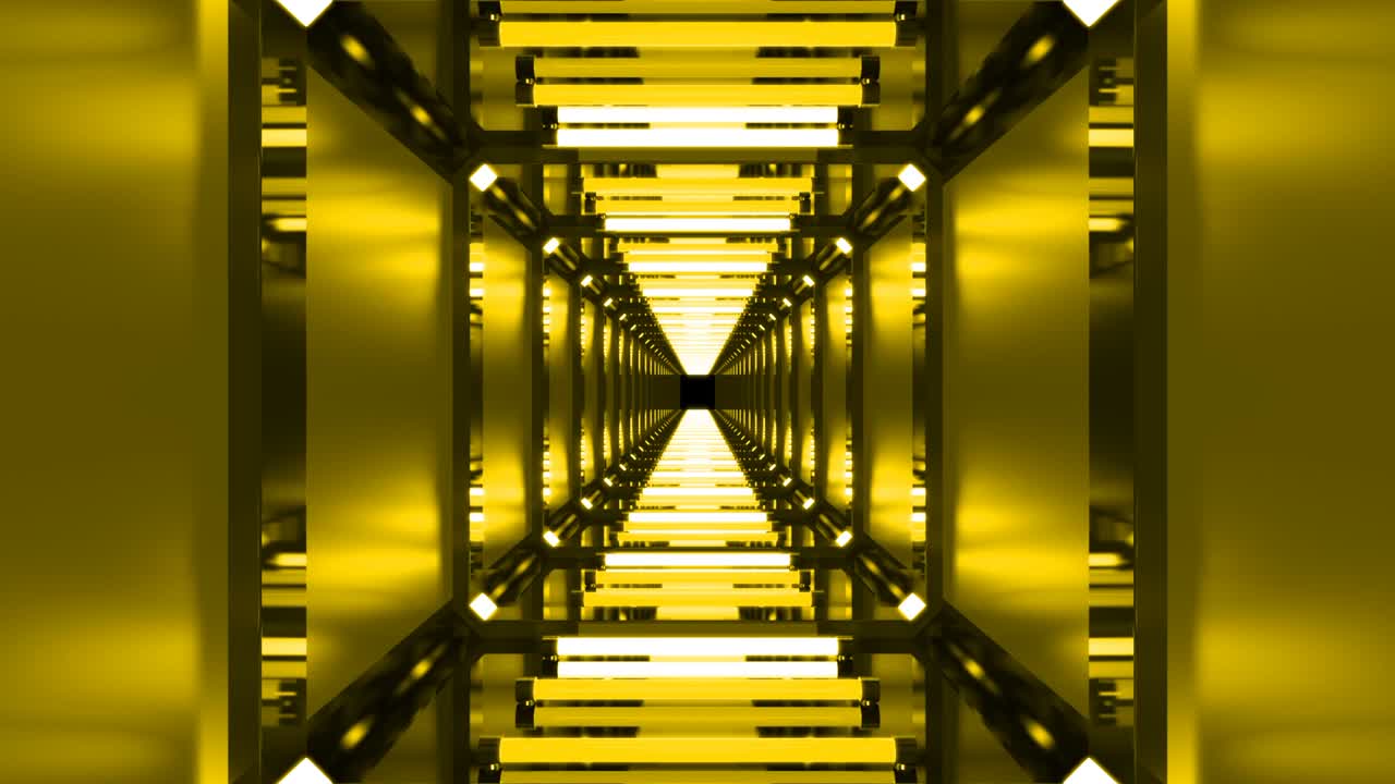 bucle abstracto luces amarillas brillantes fondo sin fin