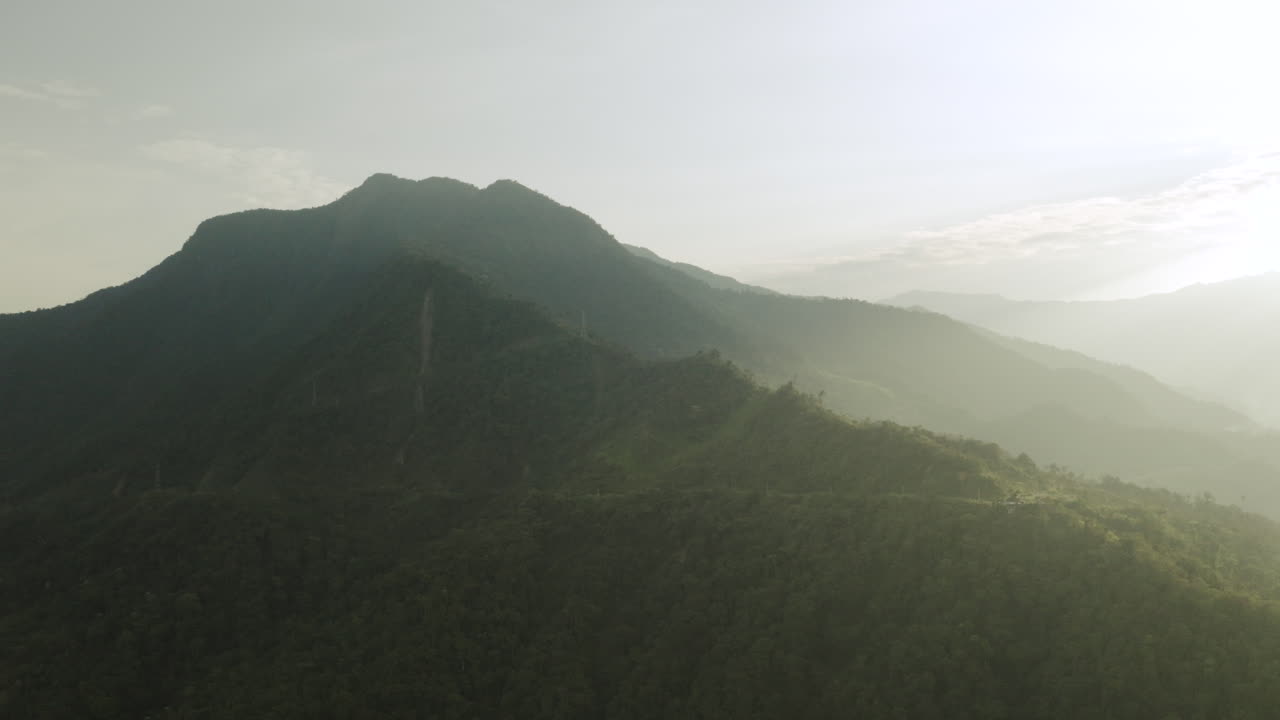 Aerial shot, mountains and jungle of the Amazon, Ecuador, drone.
