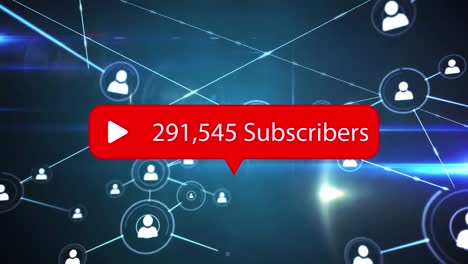 animation of number of subscribers over network of connections