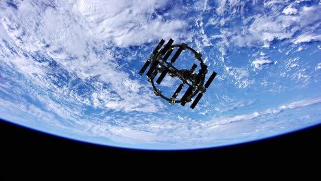 international space station in outer space over the planet earth