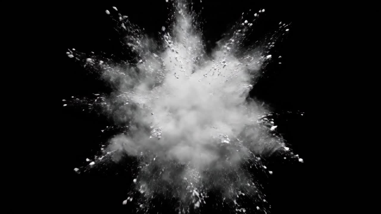 Powder Explosion on Black Background