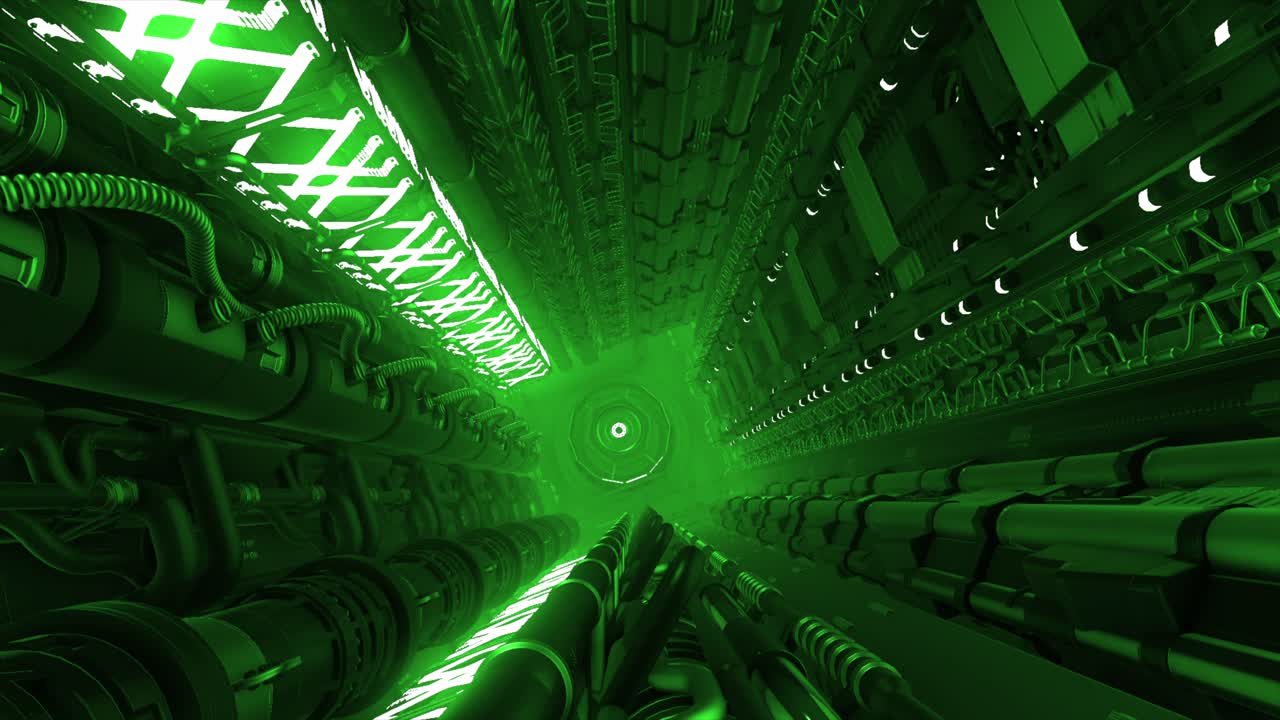 túnel verde y futurista