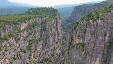 dramatic mountain canyon aerial view