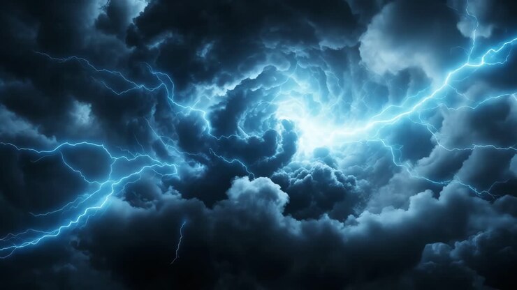 Nuvole tempestose con fulmini