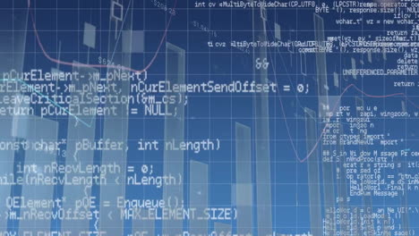 Animation-Der-Finanzdatenverarbeitung-Auf-Blauem-Hintergrund