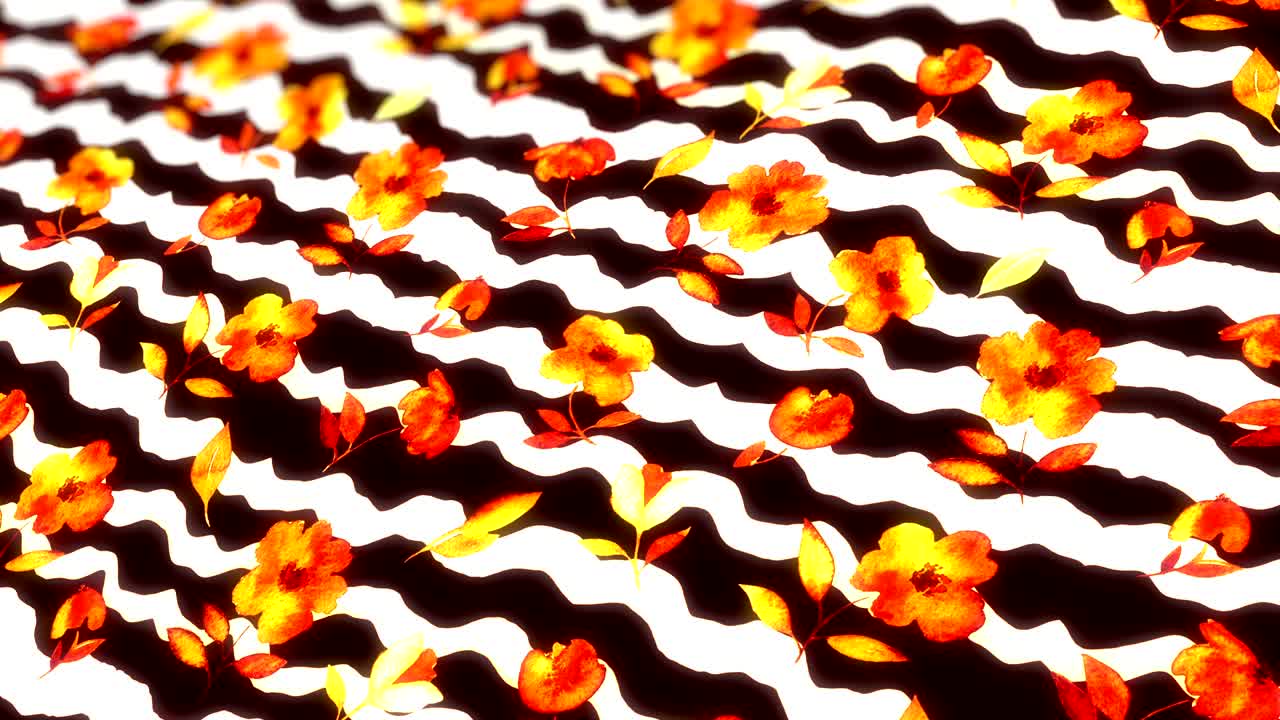 fondo abstracto con flores de acuarela dibujadas a mano. secuencia de bucle sin costuras de 4k.