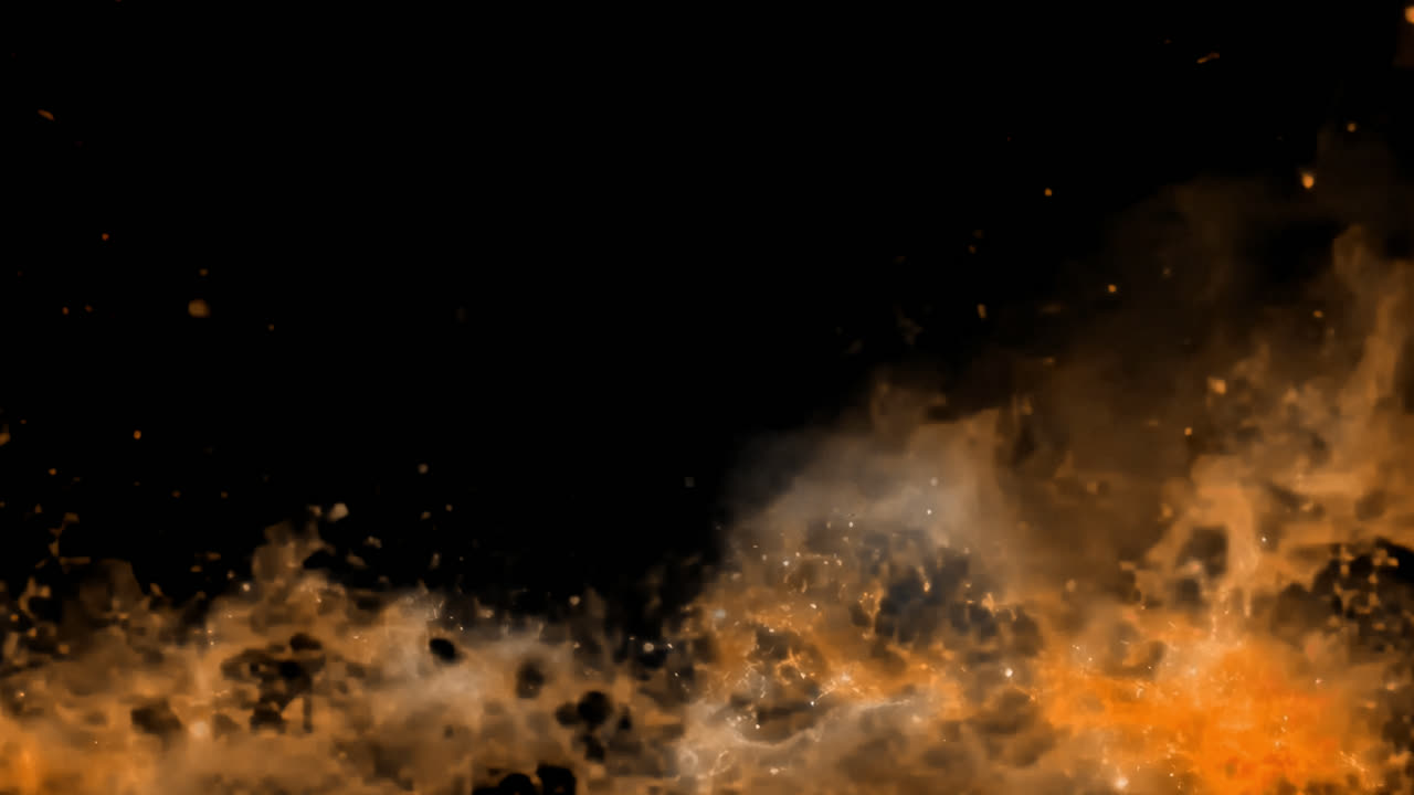 Sovrapposizione animata di fiamme intense, video 4K trasparente, canale alfa, ProRes 4444
