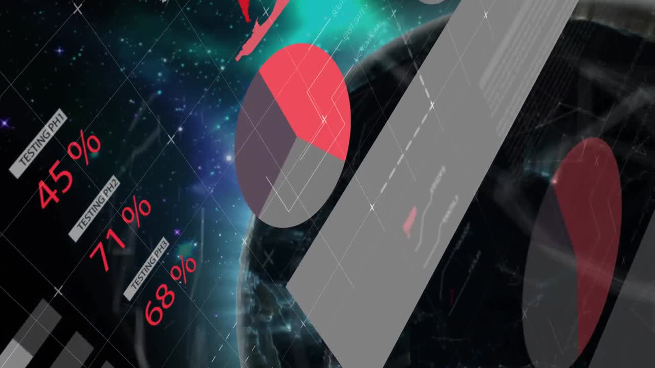 지구를 회전시키는 데이터 처리의 애니메이션