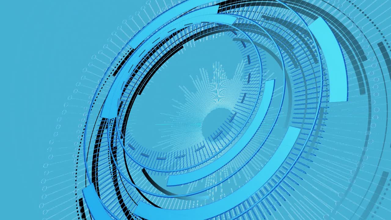 Animation of processing circle on blue background