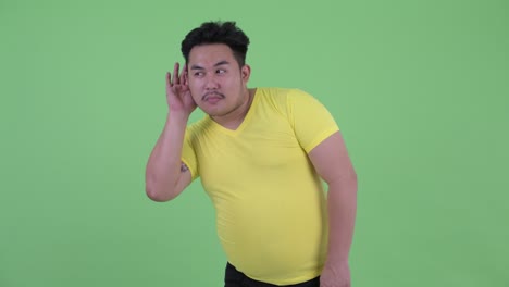 젊은, 잘생긴, 과체중인 아시아 남성