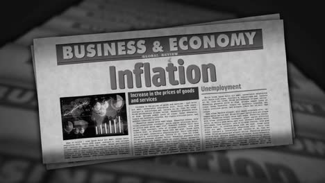 inflation, unemployment and rising prices retro newspaper printing