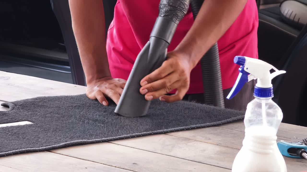 Cleaning a Car Interior Floor Mat
